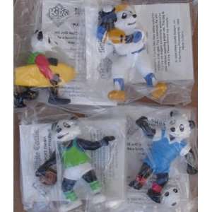 White Castle Set Of (4) Sport Panda Fast Food PVC Figures Mint In Bag
