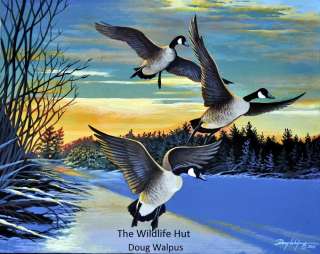  Geese Print Acrylic Winter Scene Wildlife Art Nature by Doug Walpus