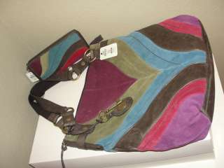 Fossil Leather Suede Winslet II Patchwork Hobo + Wallet  