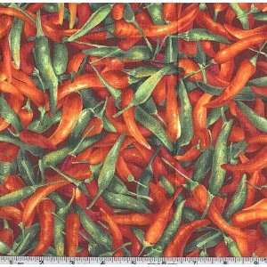  45 Wide Eat You Veggies Chili Peppers Multi Fabric By 