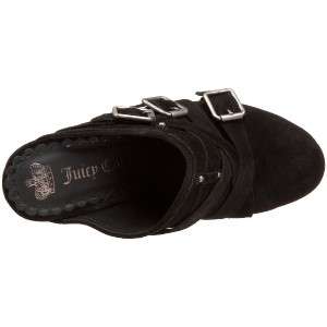 Juicy Couture Colette Black Leather Suede Clogs NEW Size 8.5  