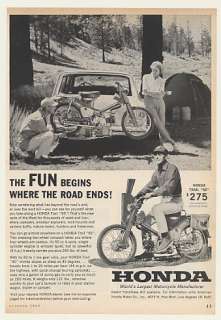 1962 Honda Trail 50 Motorcycle Fun Begins Road Ends Ad  