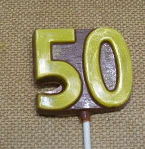 50th Birthday Anniversary Chocolate Lollipops Favors  