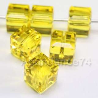 pcs Swarovski 5601 6mm Cube Crystal Beads CITRINE  
