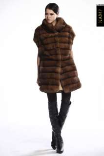   SAGA Womens Top luxury Russia wild sable MINK Coat One Size  