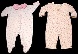 BABY GIRL CLOTHES LOT SLEEPER PAJAMAS PJS 9 MONTHS 12 MONTHS  