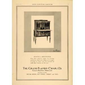  1919 Ad Grand Rapids Chair Co. Ornate Desk Michigan 