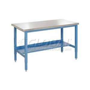   72 X 30 Stainless Steel Square Edge Lab Bench   Blue