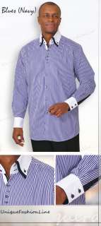   Stylish George Fashion Stripe Dress Shirt All Sizes and 5 Colors 606
