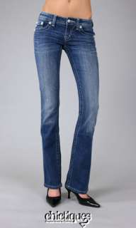 Miss Me Jeans Crystal Leather Black & Silver Fleur de Lis Boot Cut 