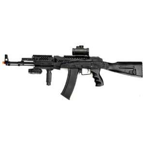  AK47 Style Full Spring Airsoft Rifle   Black: Sports 
