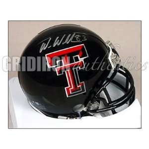  Signed Wes Welker Mini Helmet   Texas Tech: Sports 