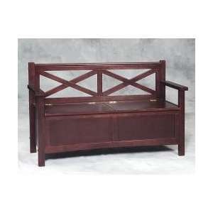  Linon Double X Back Storage Bench   WengÃ©: Home 