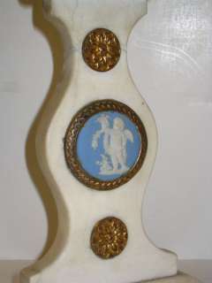Pair Marble Bronze Wedgwood Jasperware Candelabra  