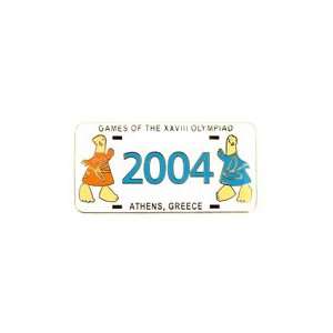  2004 Athens Olympics Mascot License Plate Pin: Sports 