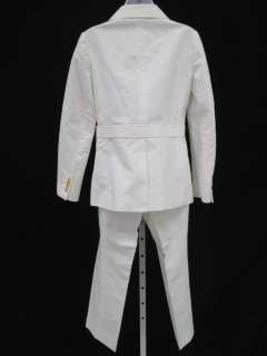 CELINE White Blazer Jacket Pants Slacks Suit Sz 38  