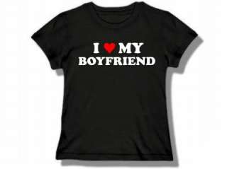 Love My Boyfriend Womens Black T Shirt New! Funny!  
