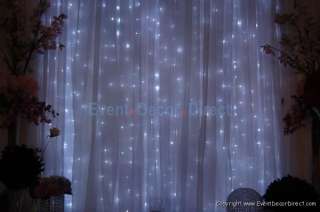 8ft Tall Heavy Duty LED Curtain with Cool White Lights for Weddings 