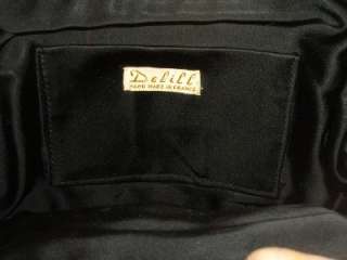 Rare* DeLill Handbag Hand Made in France Black Beaded Purse~Enamel 