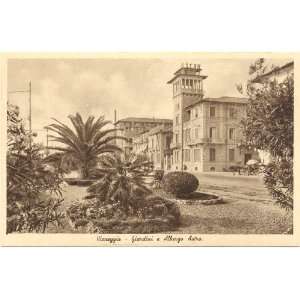 1940s Vintage Postcard   Albergo Astro and Gardens   Viareggio, Italy