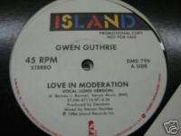 GWEN GUTHRIE   LOVE IN MODERATION  SOUL DISCO PROMO 12  