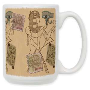  Egypt 15 Oz. Ceramic Coffee Mug: Kitchen & Dining