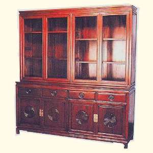   china cabinet with hand carved design pattern s: Home & Kitchen