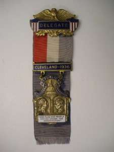 Beautiful 1936 Delegate badge for Republican National Convention 