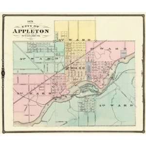 APPLETON WISCONSIN (WI/OUTAGAMIE COUNTY) MAP 1878 