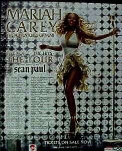 Mariah Carey,Sean Paul Rock & Pop Concert Tour Music AD  