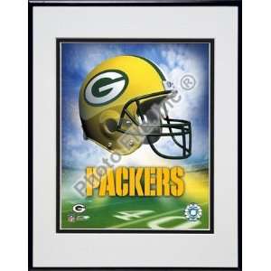 Green Bay Packers Helmet Logo Double Matted 8 X 10 Photograph in 