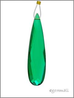 Synthetic Nano Emerald Flat Pear Biolette Bead 9x36mm #93003  