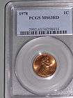 PCGS 1978 LINCOLN Cent Penny MS63 RD RED US Mint UNCIRCULATED Copper 