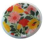 Summer Blooms 11 Glass Fusion Plate by Peggy Karr