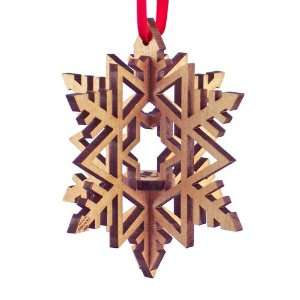   Ornaments SNOW FLAKE 3, Laser Cut Wood Christmas Tree Ornament 3 D