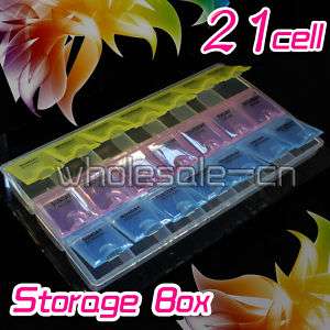 Empty Storage Case Box 21 Cells For Nail Gems Art Tips  
