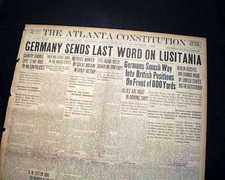   SINKING Cunard Line Germany Accepting BLAME ? 1916 Old Newspaper