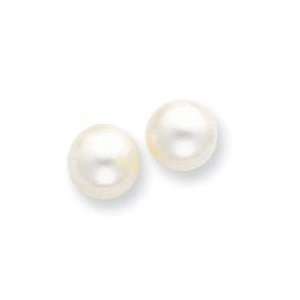  Cultured Mabe Pearl Earrings in 14k Yellow Gold: Jewelry