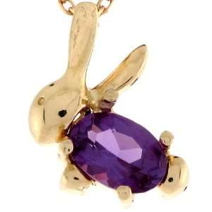  Synthetic Alexandrite June Birthstone Girls Rabbit Pendant Jewelry