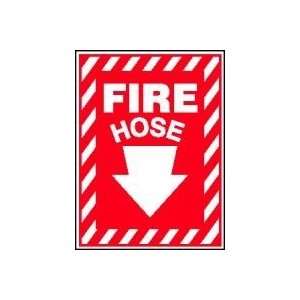 FIRE HOSE (ARROW DOWN) 10 x 7 Aluminum Sign