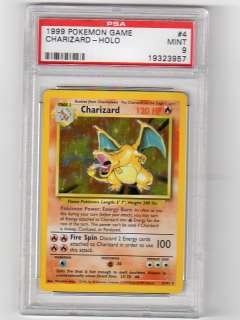 Pokemon Charizard Base Set Holo Rare Card Graded PSA 9 Mint  