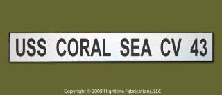 uss coral sea cv 43 military style mooring pier sign measurements 4 x 