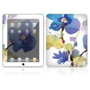  DecalSkin iPad Graphic Cover Skin   Flower in Watercolors: Electronics