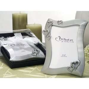 Two Hearts Linked As One Photo Frame Silver Color (Set of 