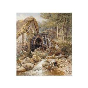  Old Water Mill by Myles Birket Foster. size 12.75 inches 