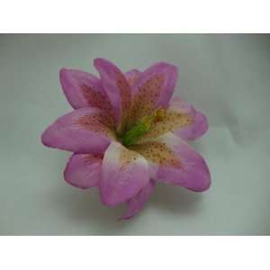  Small Double Purple Lily Hair Flower Clip Beauty