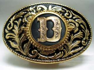 Initial Letter D Belt Buckle Western Style Medallion Made in America 