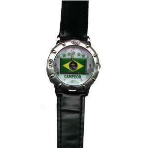  Brasil World Cup Champions Watch   Leather Band Sports 