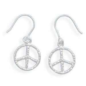  Peace Sign French Wire Earrings: Jewelry