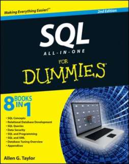 sql all in one for dummies allen g taylor paperback
